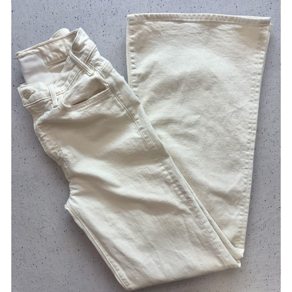MOTHER Superior The Hustler Roller Heel Jeans Cream High Rise Wide Leg 27 - Picture 5 of 5